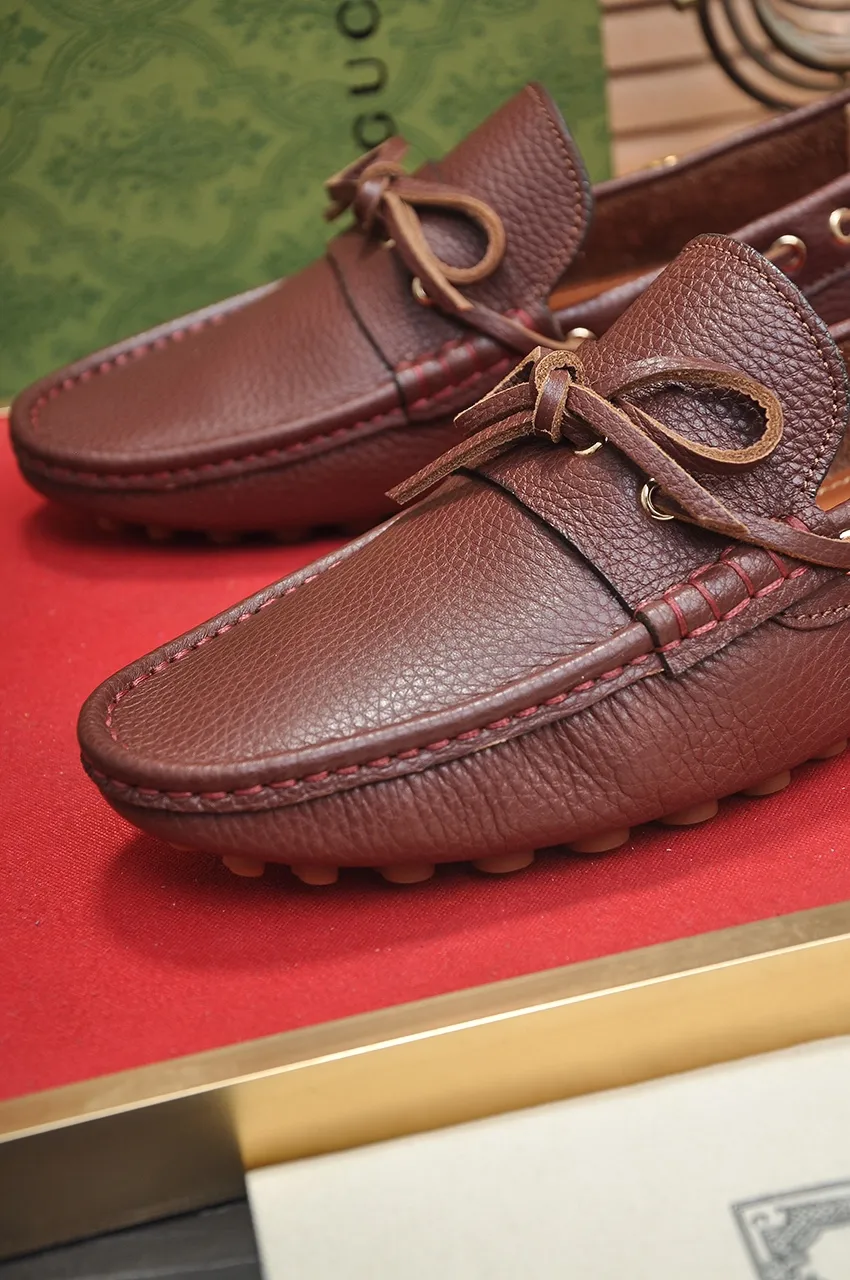 Men's Men's Shoes💰420💶【GUCCI】 (High-end Niuli) New 🍀Gucci*——Gucci Doudou Shoes! Made of imported original cowhide, the inner top layer is comfortable cowhide lining! Original wear-resistant rubber outsole! High quality products! Code number 38-44!